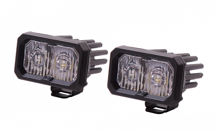 Комплект LED-фар SS2 Pro SAE с янтарной подсветкой, водительский свет